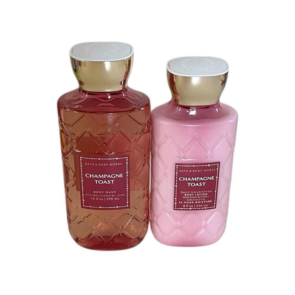Bath & Body Works Champagne Toast Body Wash & Lotion Full Size Set with Tote Bag - Picture 12 of 12